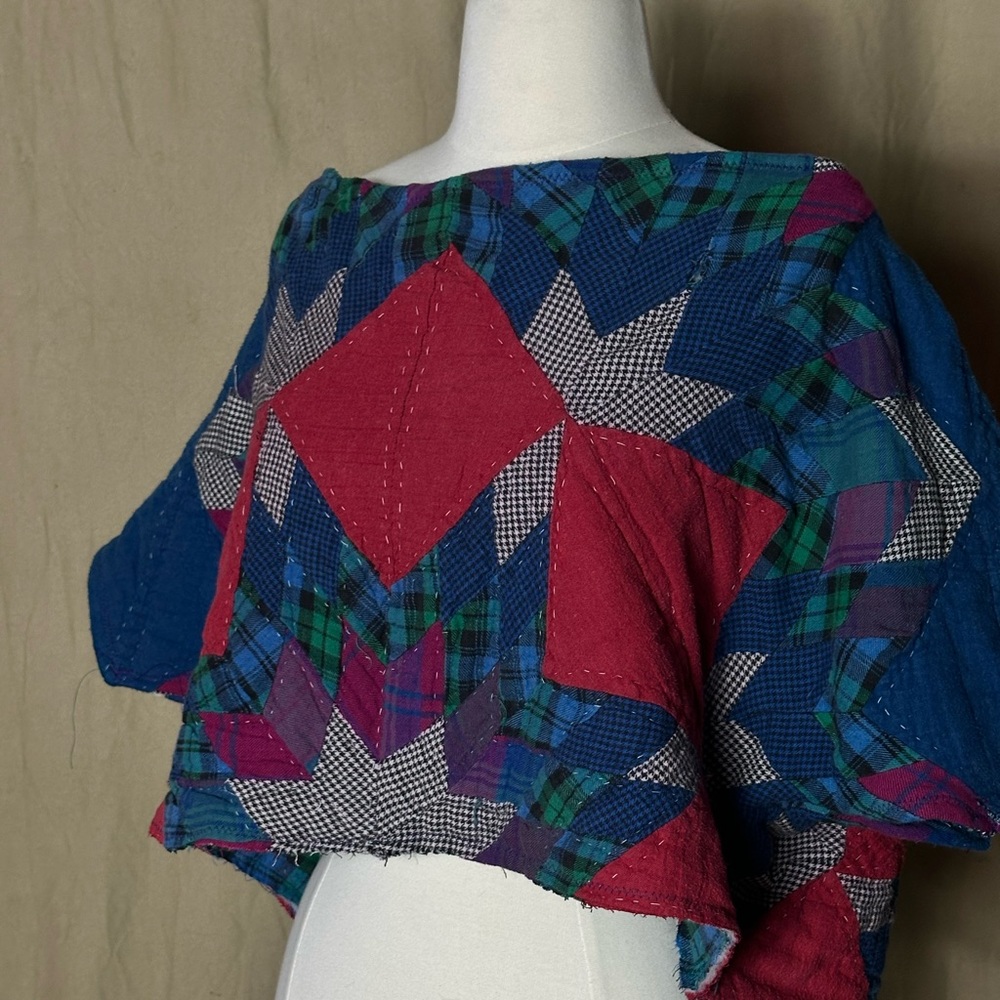 Ooak Colorful Patchwork Crop Top - image 1